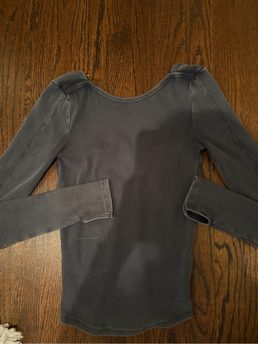 We The Free Charcoal Ribbed Long-Sleeve Top